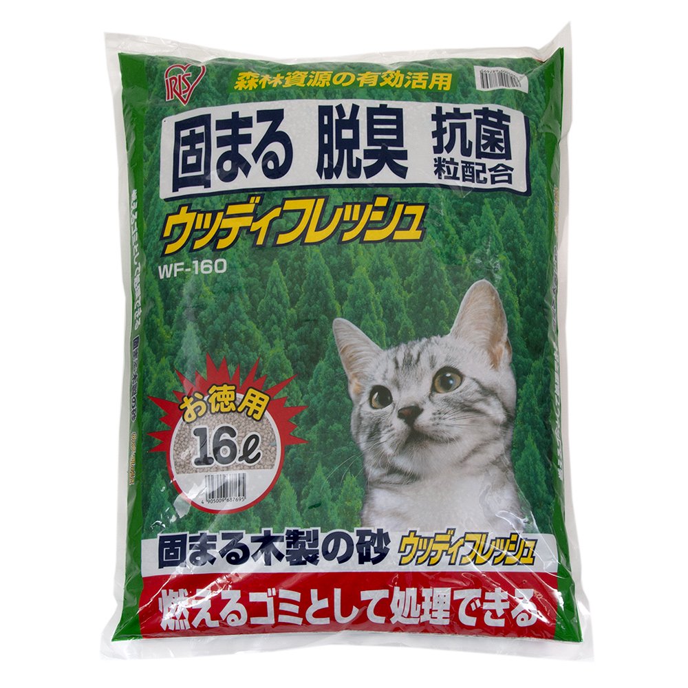 猫砂 アイリスオーヤマ ウッディフレッシュ １６Ｌ×２袋 ＷＦ−１６０ お一人様１点限り (猫 トイレ)