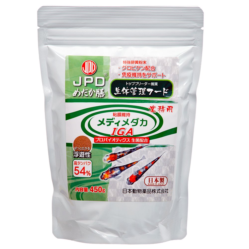 日本動物薬品 ニチドウ メディメダカ ＩＧＡ ４５０ｇ 生体管理フード 粘膜増強 メダカの餌 大容量