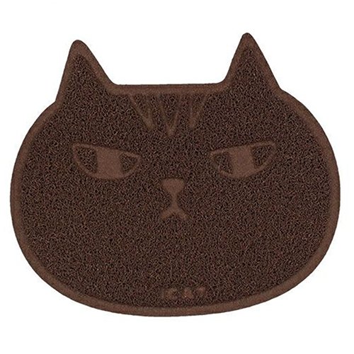 猫砂 ｉＣａｔ 砂取りマット キャットフェイス ブラウン アイキャット (猫 トイレ)