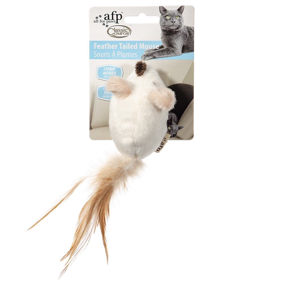 サンメイト フェザー テイルド マウス 色おまかせ 猫用おもちゃ ネズミ